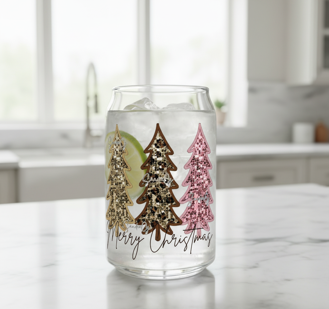 Glitter Christmas Trees - UVDTF Decal for cups/hard surfaces sticker