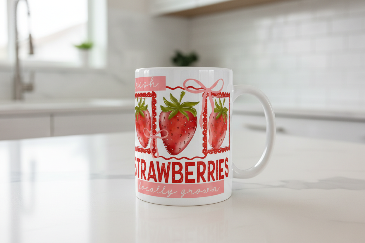 Strawberries - UVDTF Wrap for cups/hard surfaces sticker