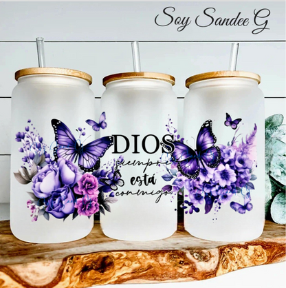 Envoltura UVDTF con mariposas moradas de Dios