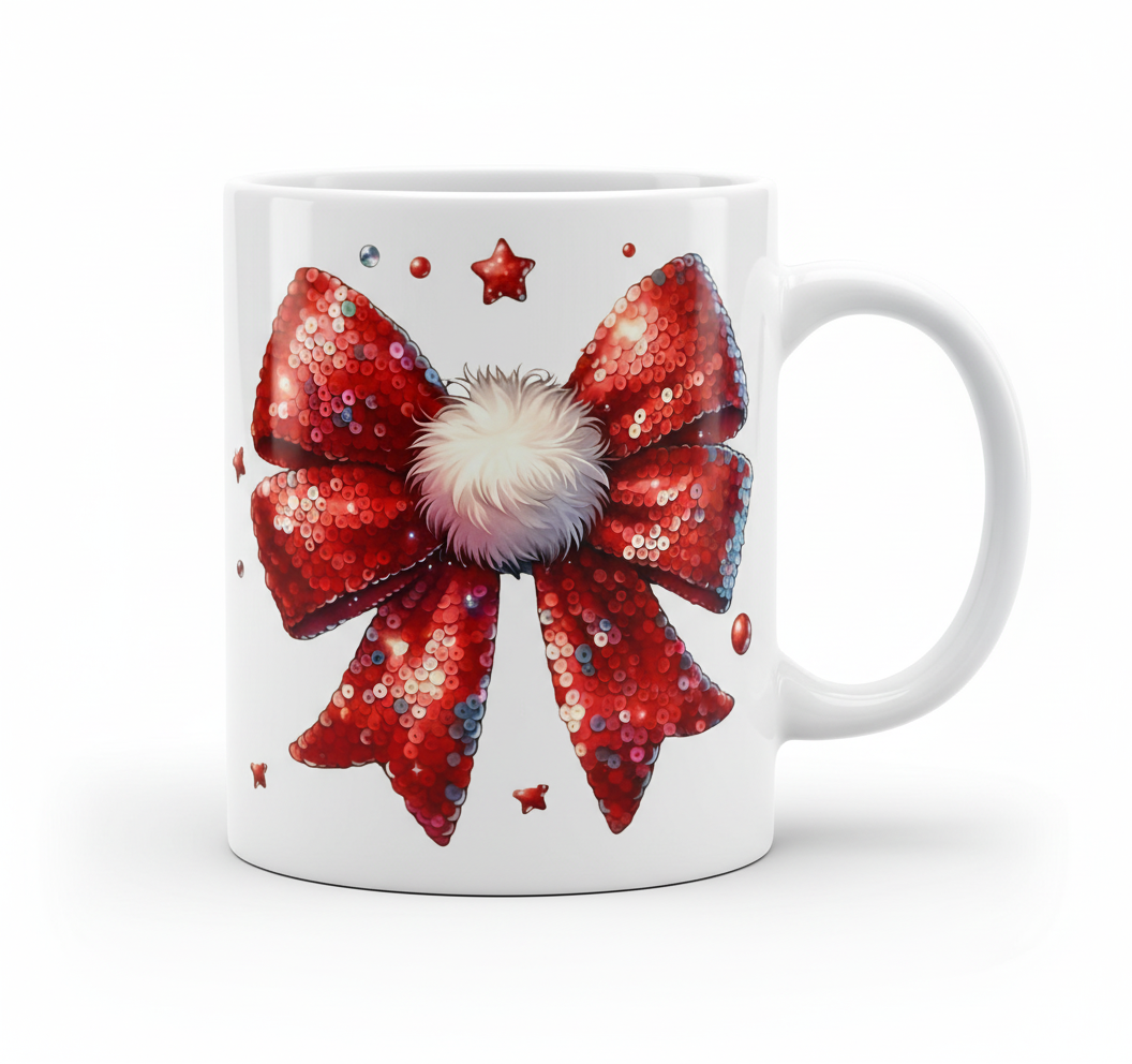 Red Glitter Coquette Bow - UVDTF Decal for cups/hard surfaces sticker