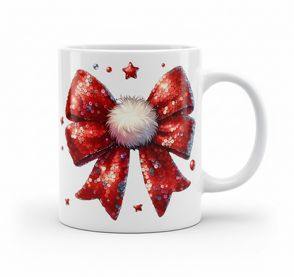 Red Glitter Coquette Bow - UVDTF Decal for cups/hard surfaces sticker