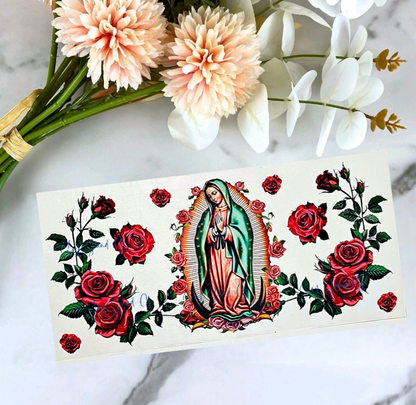 Virgen de Guadalupe & Roses #2 - UVDTF Wrap for cups/hard surfaces