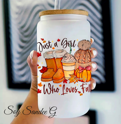 Just a Girl who Loves Fall - UVDTF Decal for cups/hard surfaces sticker