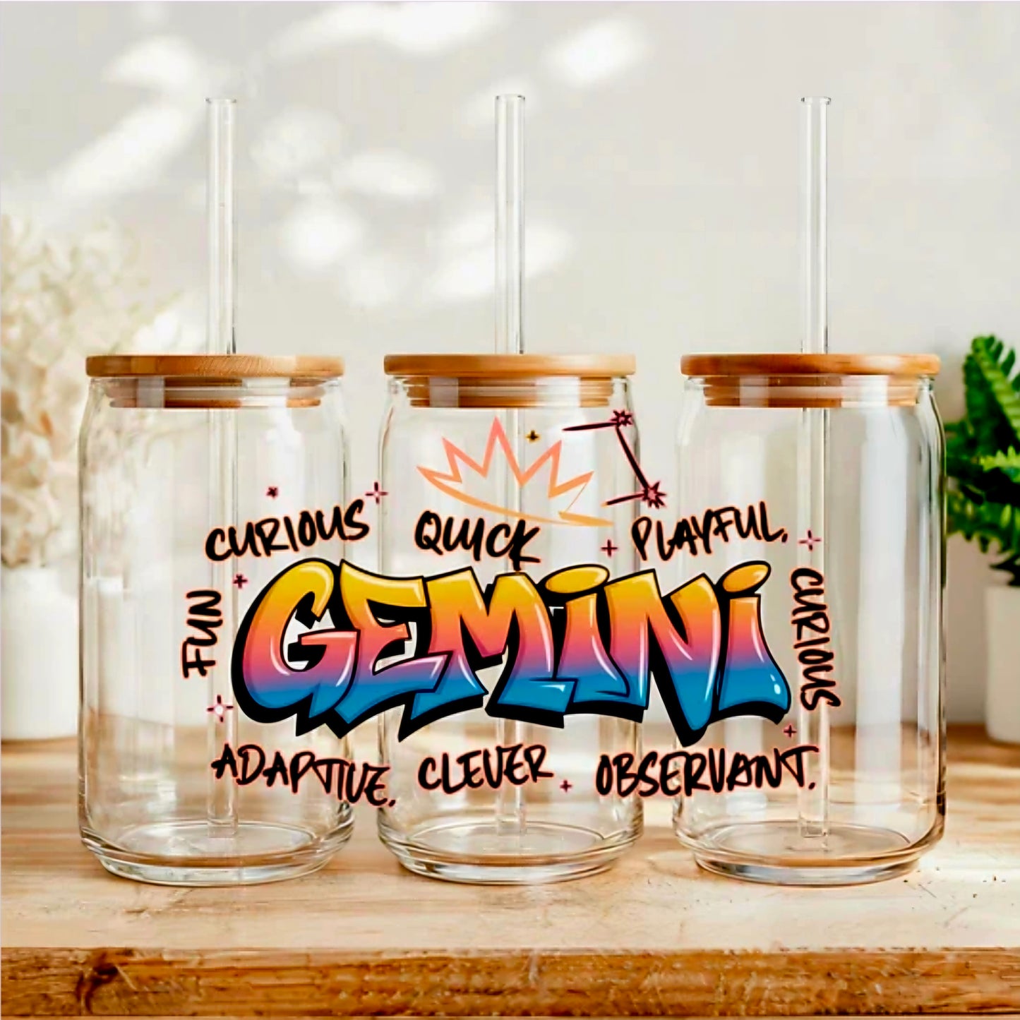 Graffiti Gemini - UVDTF Wrap for cups/hard surfaces sticker