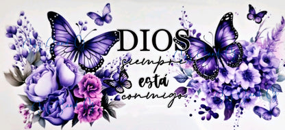 Envoltura UVDTF con mariposas moradas de Dios