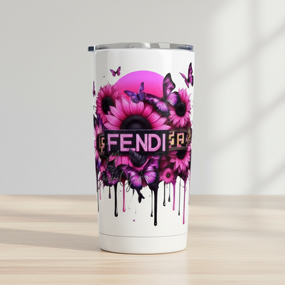 Fendi Pink Flowers - UVDTF Decal for cups/hard surfaces sticker