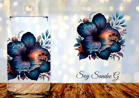 Hibiscus #2 - UVDTF Decal for cups/hard surfaces sticker