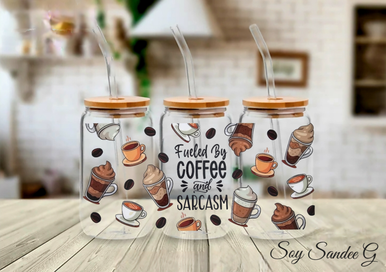 Impulsado por el café y el sarcasmo UVDTF