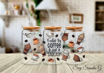 Impulsado por el café y el sarcasmo UVDTF