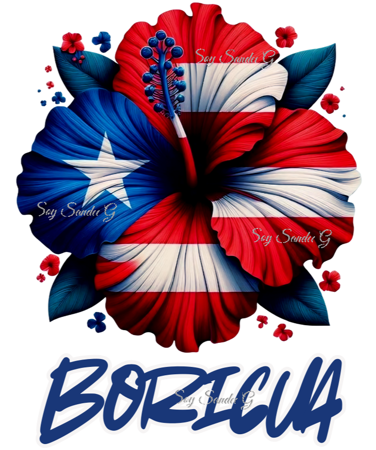 Boricua Hibiscus - UVDTF Decal for cups/hard surfaces sticker