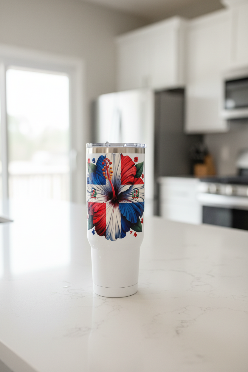 Dominican Hibiscus - UVDTF Decal for cups/hard surfaces sticker