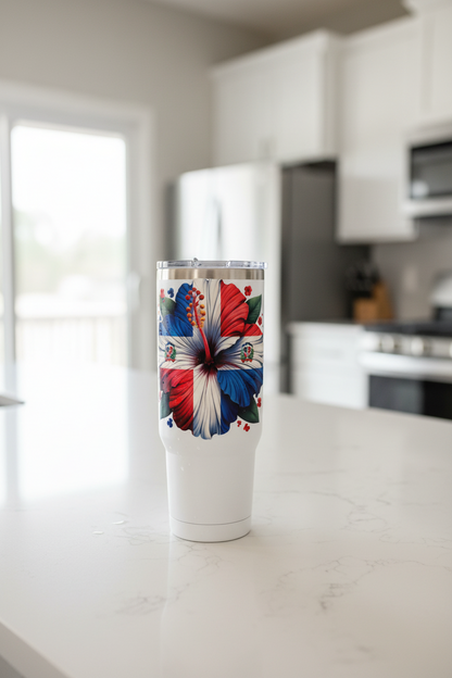 Dominican Hibiscus - UVDTF Decal for cups/hard surfaces sticker