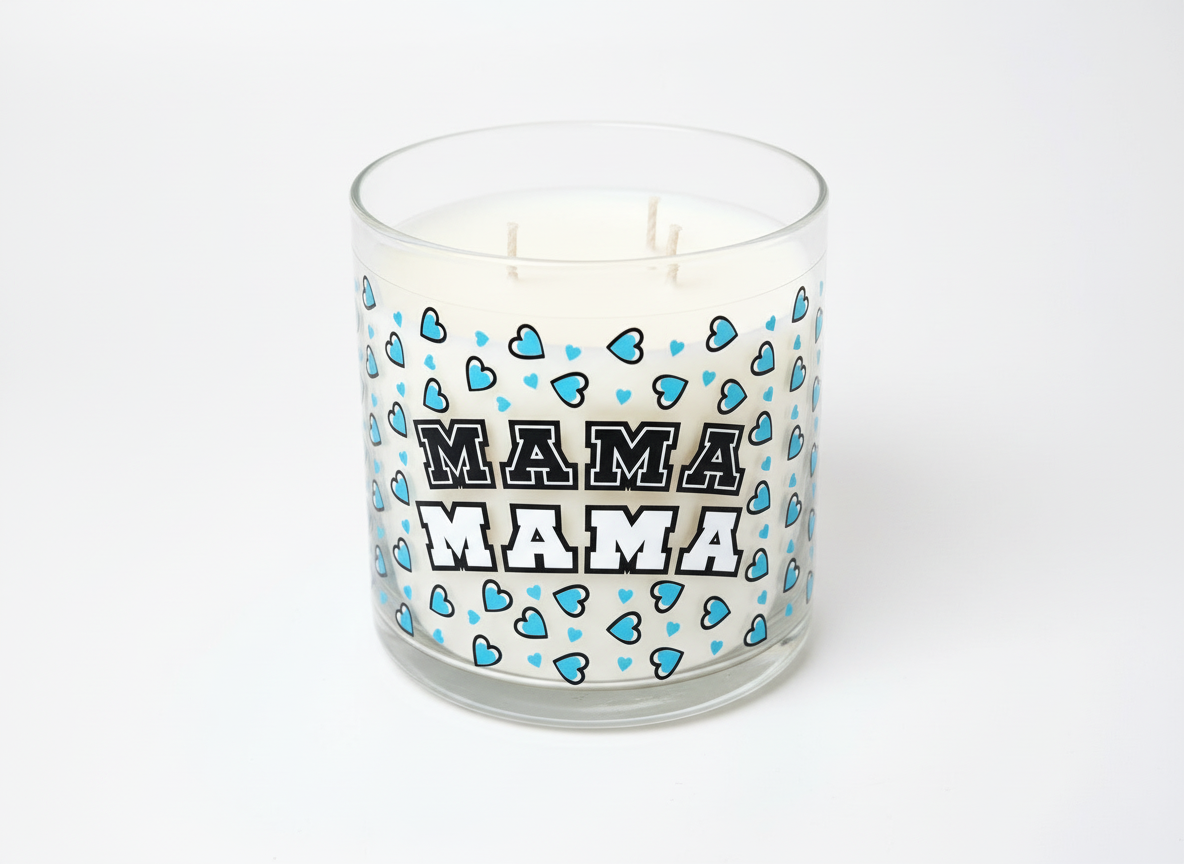 Mama Blue Hearts - UVDTF Wrap for cups/hard surfaces sticker