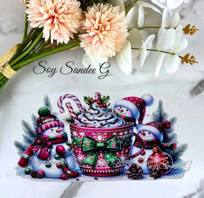 Peppermint Mocha Snowmen - UVDTF Wrap for cups/hard surfaces sticker