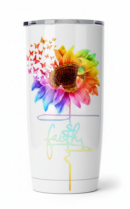 Faith Rainbow Sunflower - UVDTF Decal for cups/hard surfaces sticker