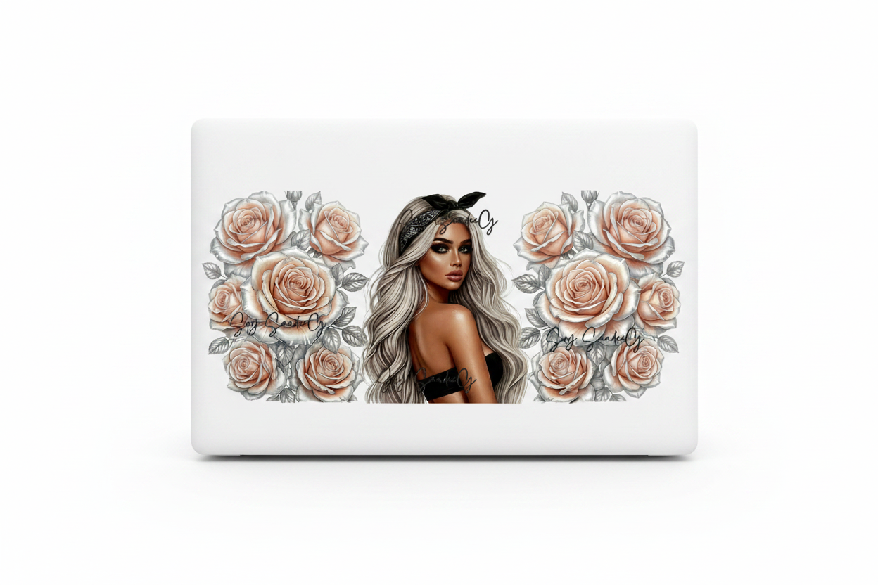 Peach Rose Diva - UVDTF Wrap for cups/hard surfaces sticker