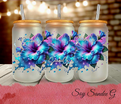 Blue Flowers - UVDTF Wrap for cups/hard surfaces sticker