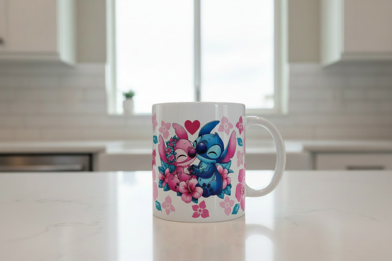 Angel & Stich Hibiscus - UVDTF Wrap for cups/hard surfaces sticker