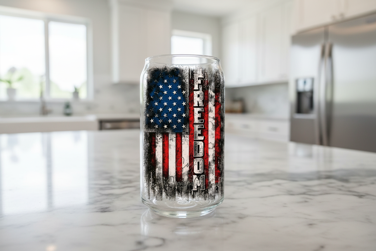 Freedom Flag - UVDTF Decal for cups/hard surfaces sticker