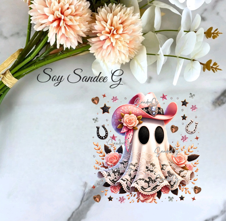 Rodeo Pink Ghost - UVDTF Decal for cups/hard surfaces sticker