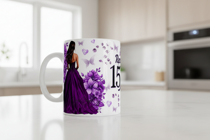 Mis Quince Dark Purple - UVDTF Wrap for cups/hard surfaces sticker
