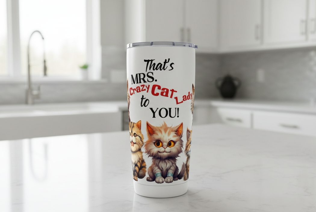 That's Mrs. Crazy Cat To You - UVDTF Wrap for cups/hard surfaces sticker