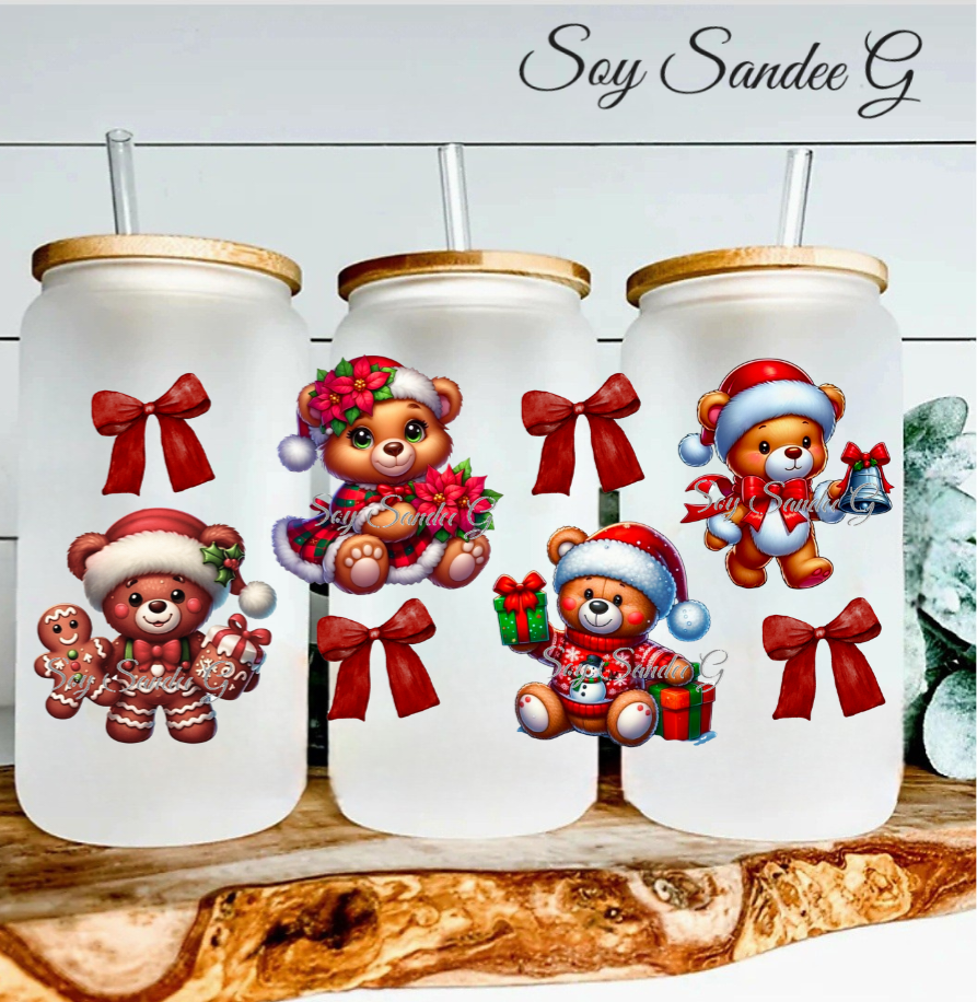 Bears & Bows - UVDTF Wrap for cups/hard surfaces sticker