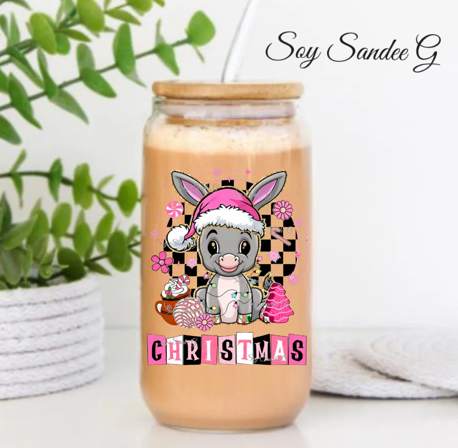 Christmas Donkey - UVDTF Decal for cups/hard surfaces sticker