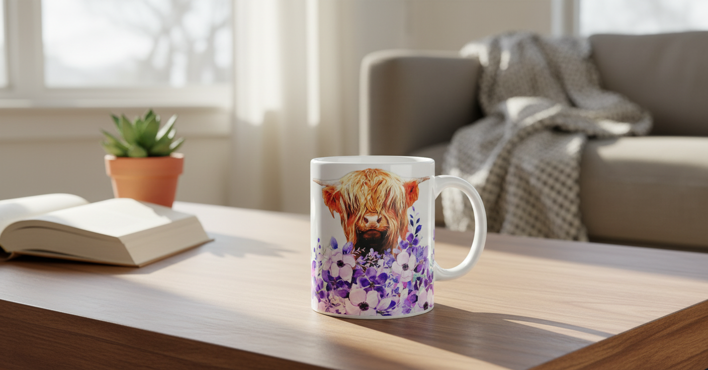 Highland Cow #6 - UVDTF Wrap for cups/hard surfaces sticker