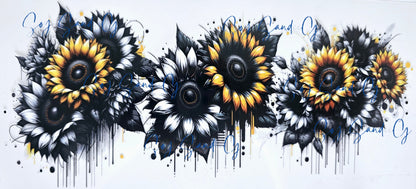 White & Yellow Sunflowers - UVDTF Wrap for cups/hard surfaces sticker