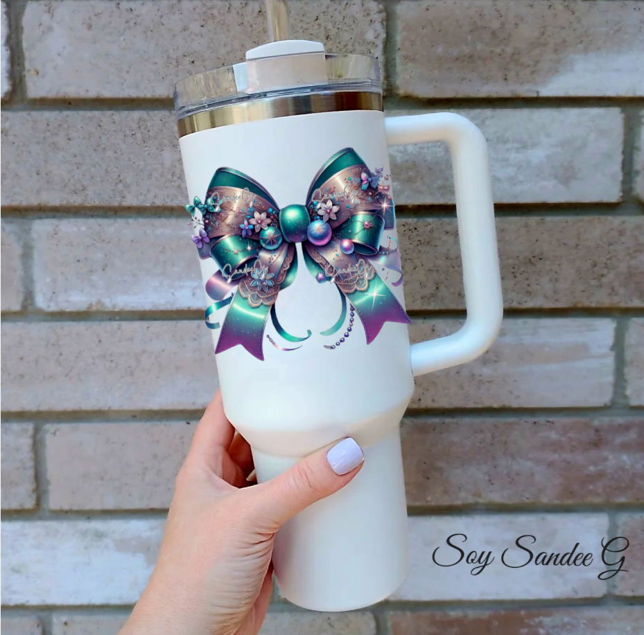 Teal Coquette Bow - UVDTF Decal for cups/hard surfaces sticker