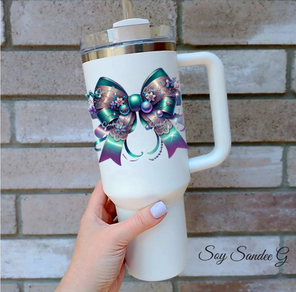 Teal Coquette Bow - UVDTF Decal for cups/hard surfaces sticker