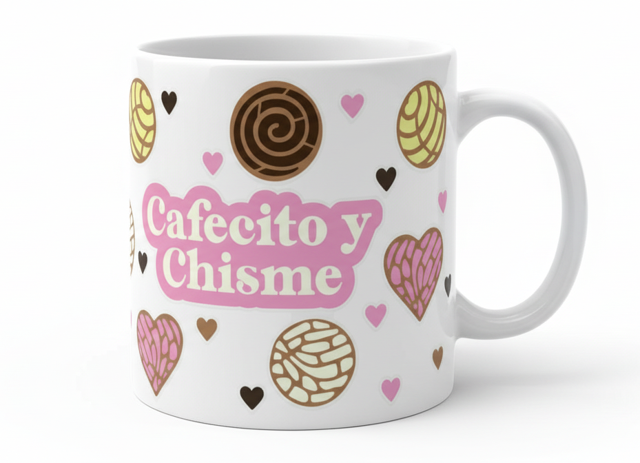 Cafecito y Chisme Conchas - UVDTF Wrap for cups/hard surfaces sticker