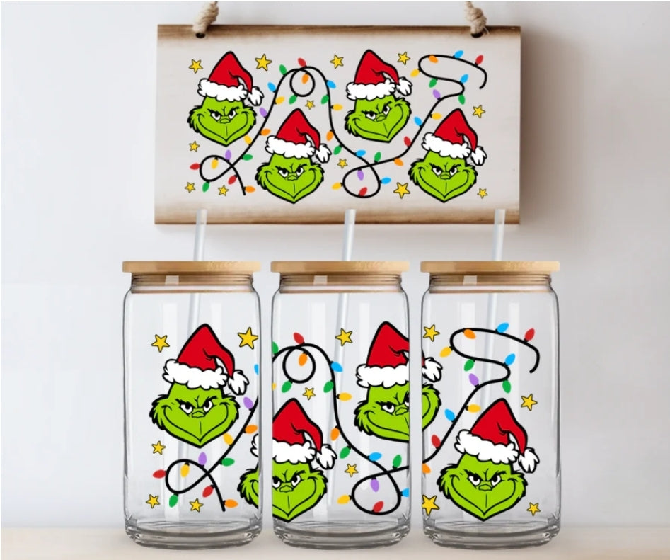 Envoltura UVDTF con luces de Grinch