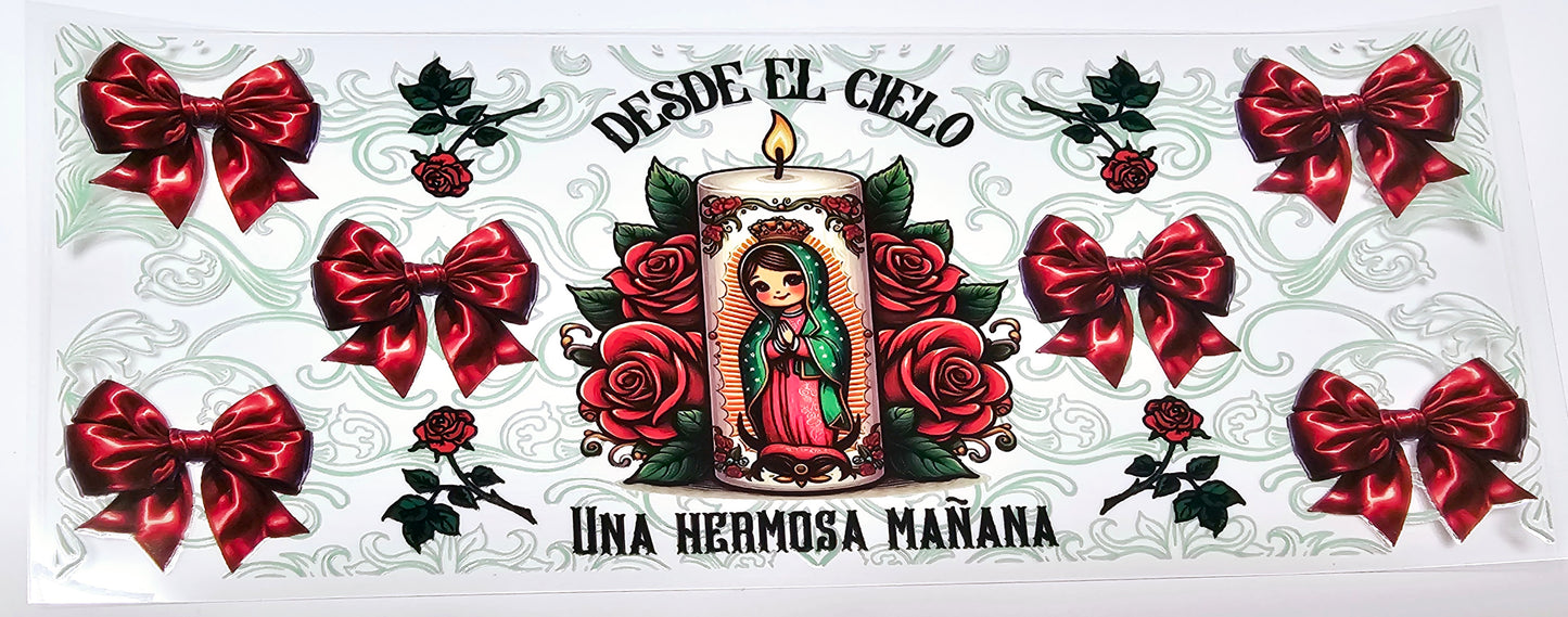 Virgen de Guadalupe Candle - UVDTF Wrap for cups/hard surfaces sticker