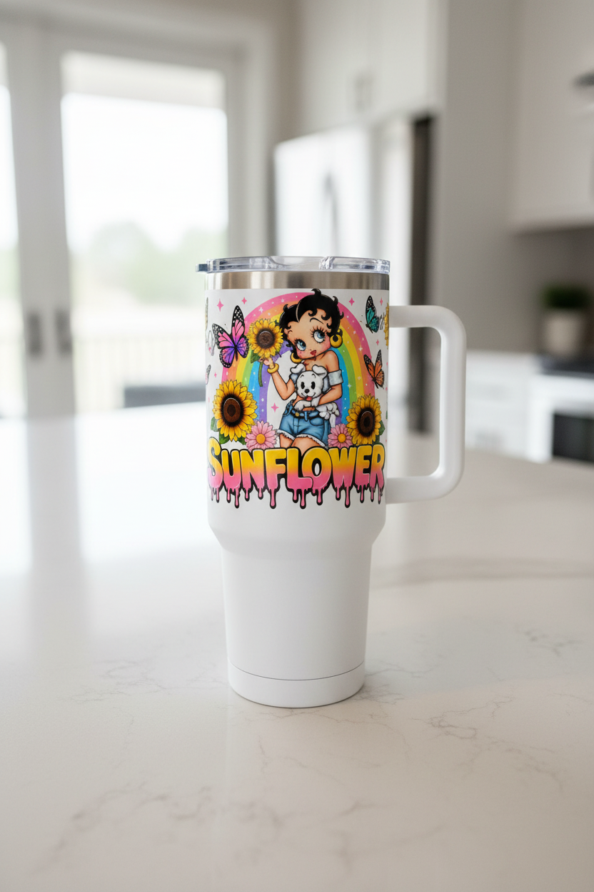 Betty Sunflower - UVDTF Wrap for cups/hard surfaces sticker