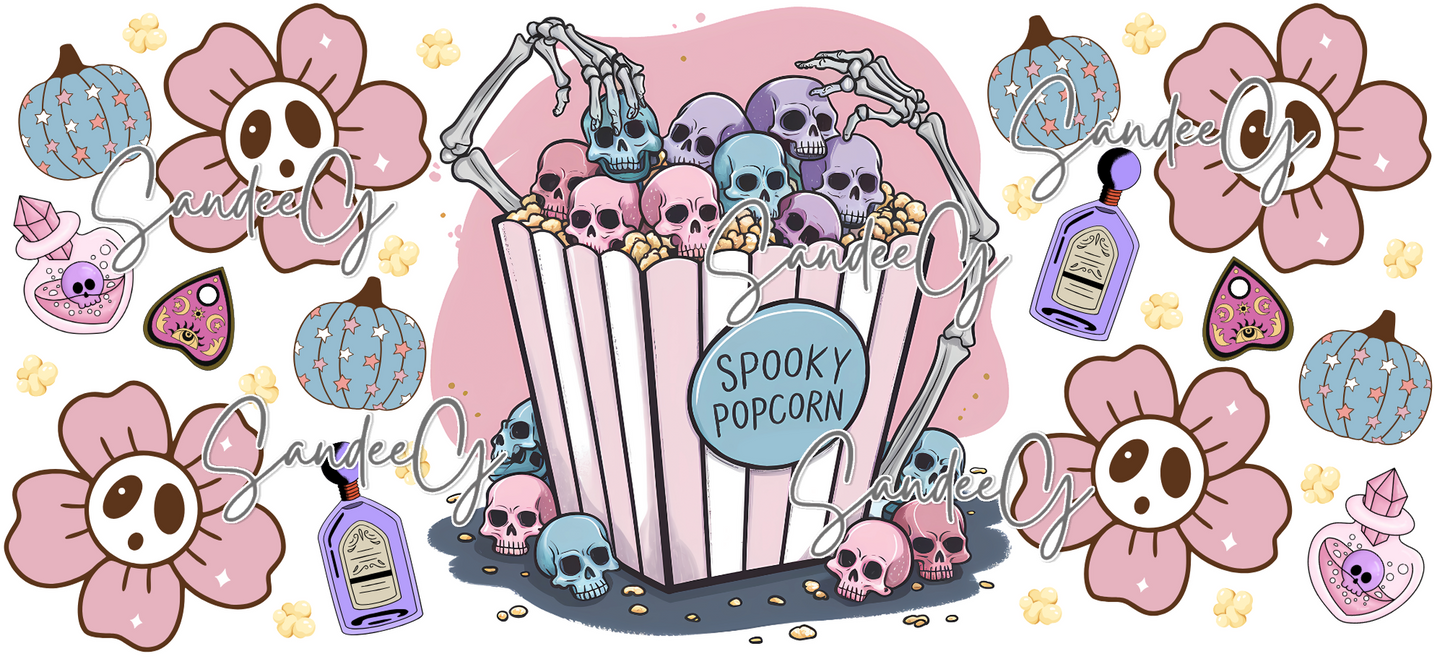 Spooky Popcorn - UVDTF Wrap for cups/hard surfaces sticker