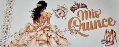 Mis Quince Beige - UVDTF Wrap for cups/hard surfaces sticker