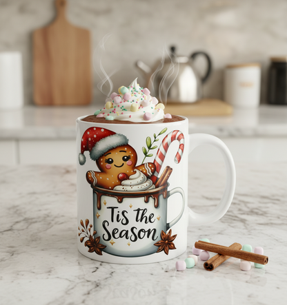 Tis the Season Gingerbread Mug - UVDTF Decal for cups/hard surfaces sticker