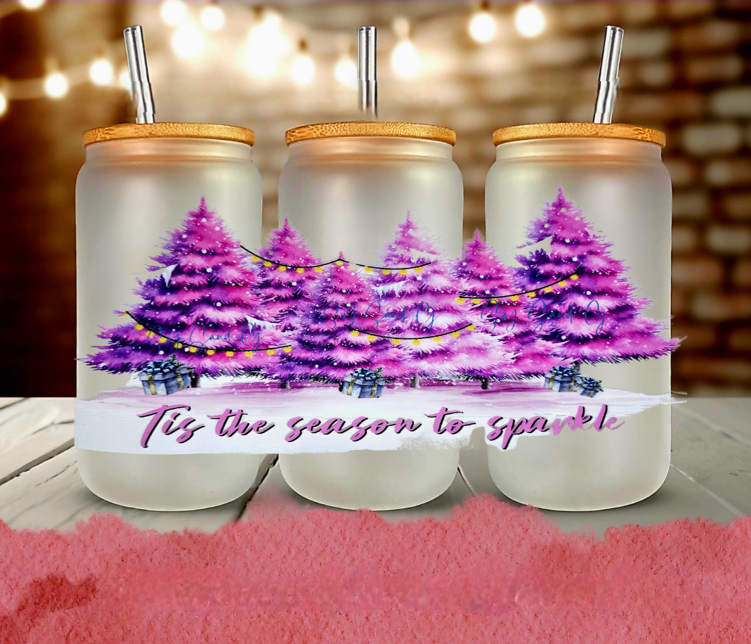 Tis the Season Pink Christmas Trees - UVDTF Wrap