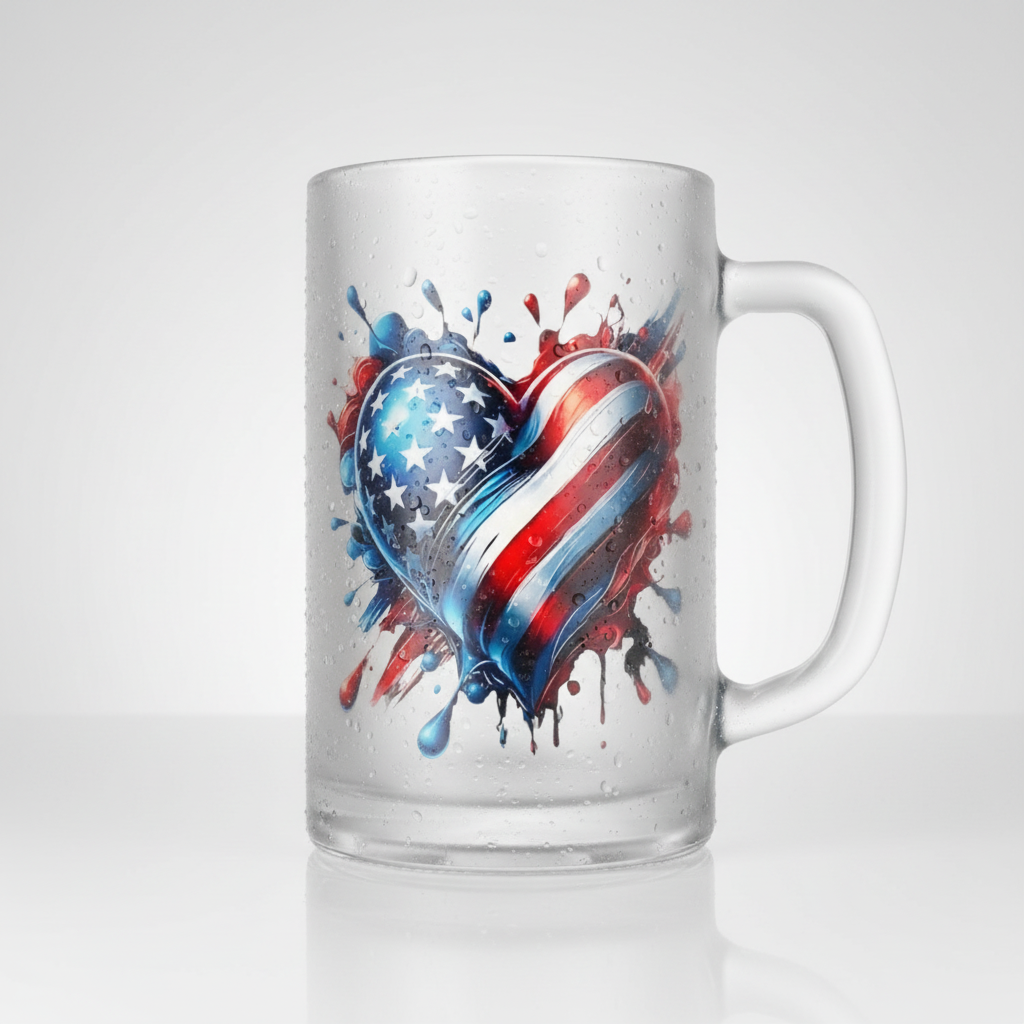 USA Heart #2 - UVDTF Decal for cups/hard surfaces sticker