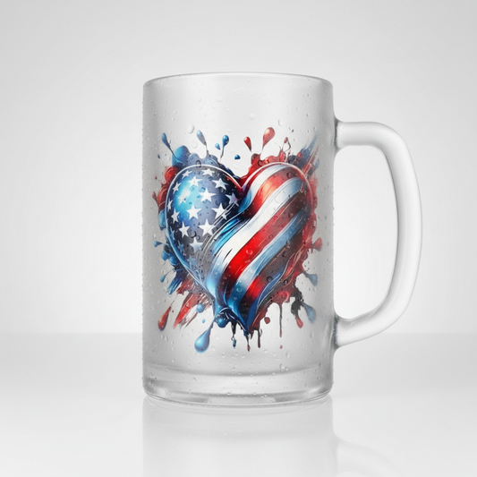 USA Heart #2 - UVDTF Decal for cups/hard surfaces sticker