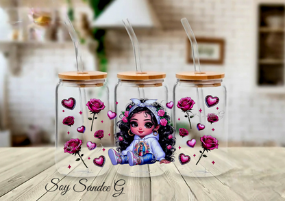 Virgen de Guadalupe Cutie - UVDTF Wrap for cups/hard surfaces sticker