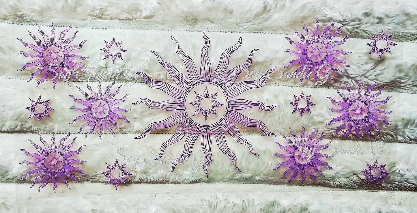 Lilac Suns - UVDTF Wrap for cups/ hard surfaces sticker