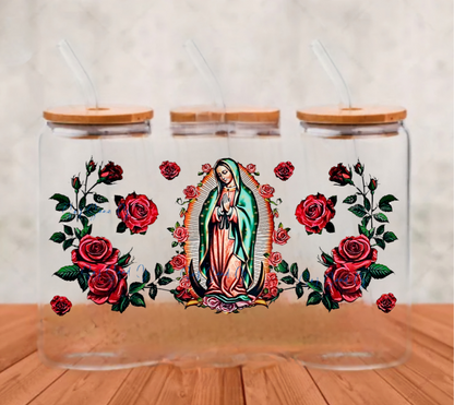 Virgen de Guadalupe & Roses #2 - UVDTF Wrap for cups/hard surfaces