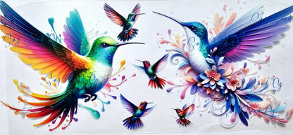 Hummingbirds - UVDTF Wrap for cups/hard surfaces sticker