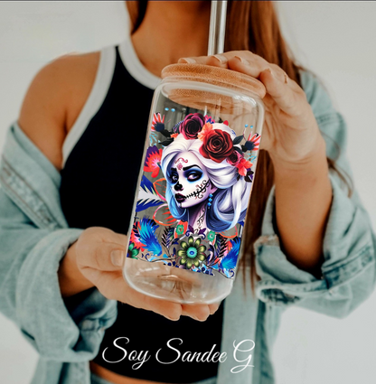 Envoltura UVDTF de Belleza Blanca del Día de los Muertos