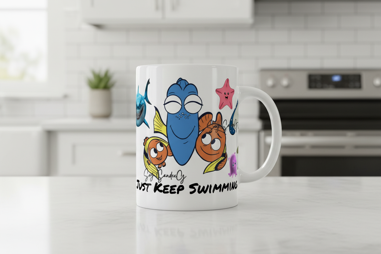 Just Keep Swimming - UVDTF wrap for cups/hard surfaces sticker