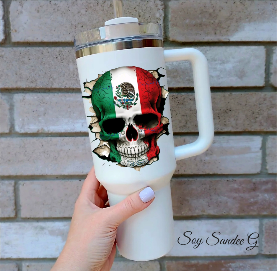 Calcomanía UVDTF de calavera mexicana