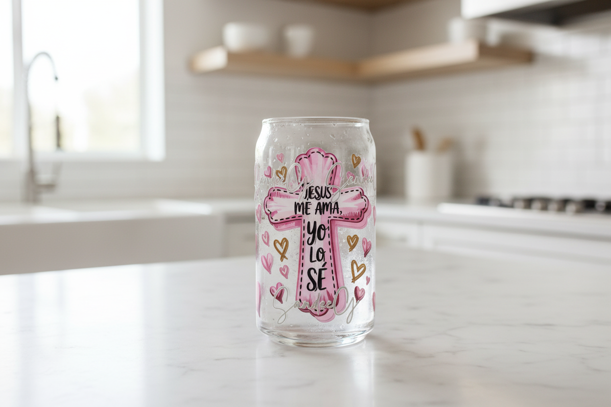 Jesus Me Ama (Jesus Loves Me) - UVDTF Wrap for cups/hard surfaces sticker